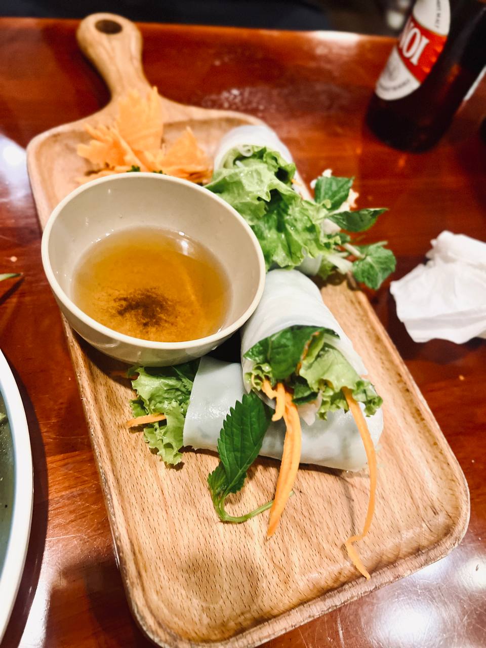 Rice paper rolls at Bep Cuon, Hanoi